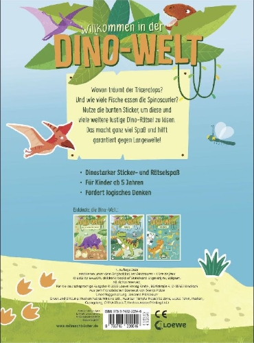 Buchcover und Innenansicht für das Buch: Les Dinosaures - Mon bloc de jeux