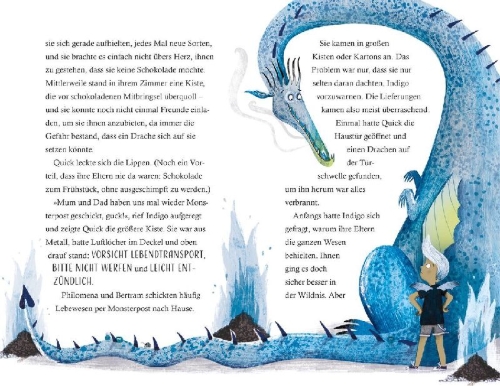 Buchcover und Innenansicht für das Buch: INDIGO WILDE AND THE CREATURES AT JELLYBEAN CRESCENT