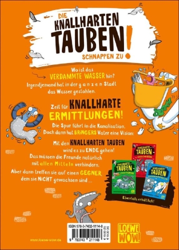 Buchcover und Innenansicht für das Buch: Real Pigeons Splash Back