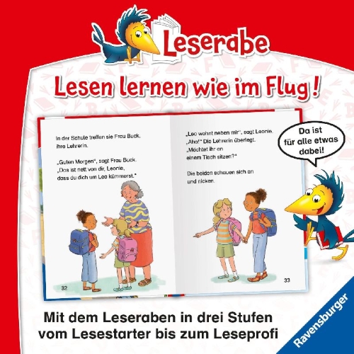 Buchcover und Innenansicht für das Buch: Leserabe 1. Lesestufe - Lea, die Neue in der Klasse