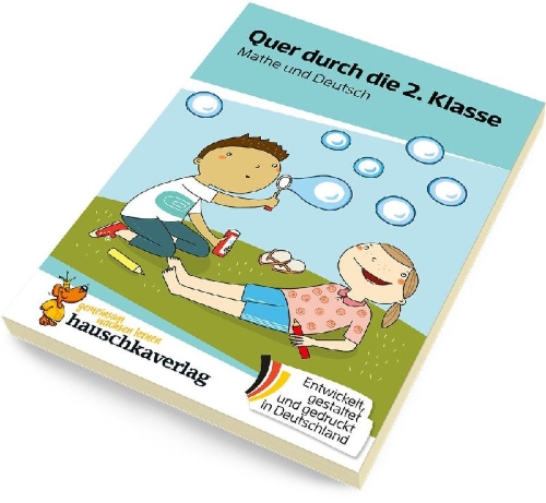 Buchcover und Innenansicht für das Buch: Quer durch die 2. Klasse, Mathe und Deutsch - Übungsblock