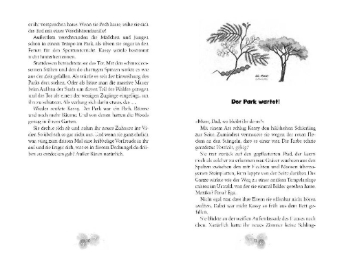 Buchcover und Innenansicht für das Buch: Akasia Wood - Wächterin des Waldes