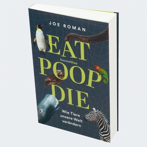Buchcover und Innenansicht für das Buch: Eat, Poop, Die: How Animals Make Our World