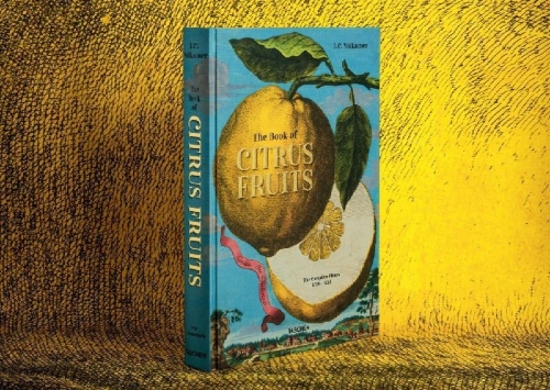 Buchcover und Innenansicht für das Buch: J. C. Volkamer. The Book of Citrus Fruits