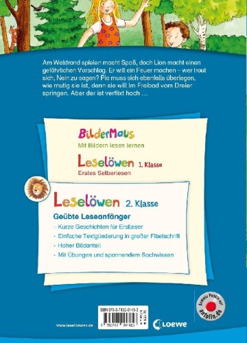 Buchcover und Innenansicht für das Buch: Leselöwen 2. Klasse - Mutgeschichten