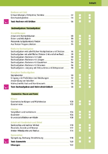 Buchcover und Innenansicht für das Buch: Klett Sicher ins Gymnasium Mathematik  4. Klasse