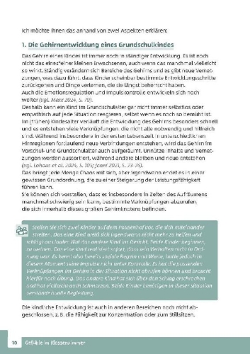Buchcover und Innenansicht für das Buch: Gefühle im Klassenzimmer - Strategien für herausforderndes Verhalten und kindgerechte Kommunikation in der Grundschule