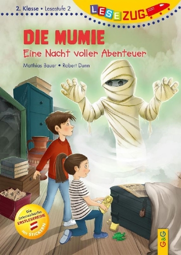 Buchcover und Innenansicht für das Buch: LESEZUG/2. Klasse - Lesestufe 2: Die Mumie - Eine Nacht voller Abenteuer