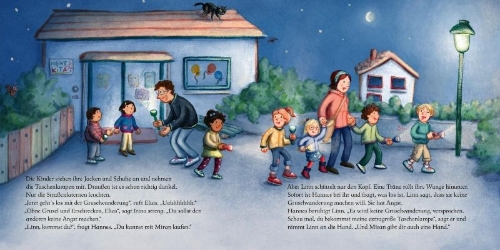 Buchcover und Innenansicht für das Buch: LESEMAUS 166: Wir KiTa-Kinder - Die Übernachtungs-Party