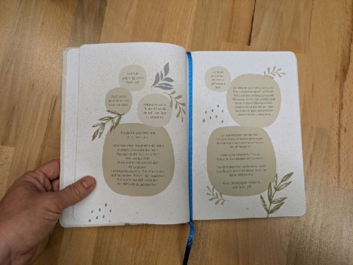 Buchcover und Innenansicht für das Buch: Bibellese-Journal
