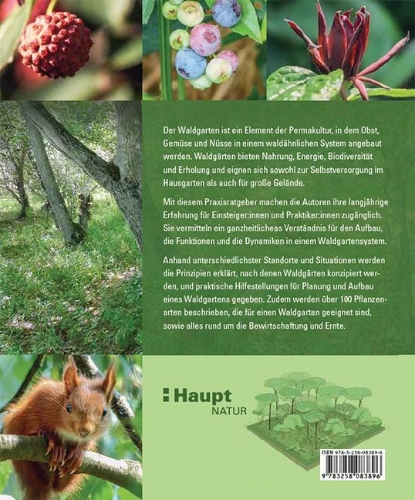 Buchcover und Innenansicht für das Buch: Praxisbuch Waldgarten