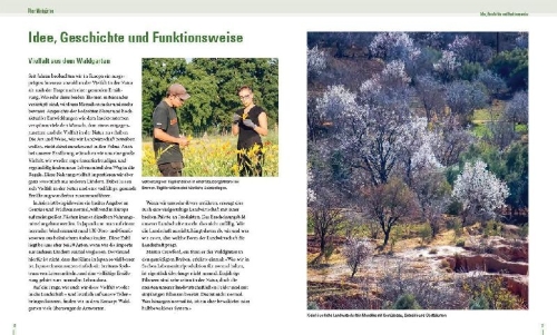 Buchcover und Innenansicht für das Buch: Praxisbuch Waldgarten
