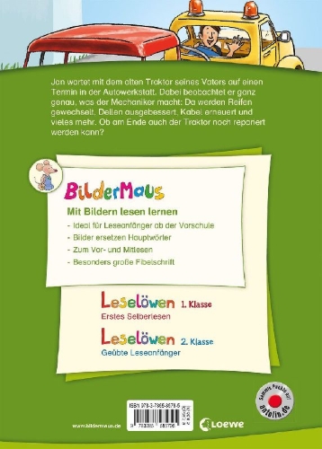 Buchcover und Innenansicht für das Buch: Bildermaus - Ein Tag in der Autowerkstatt