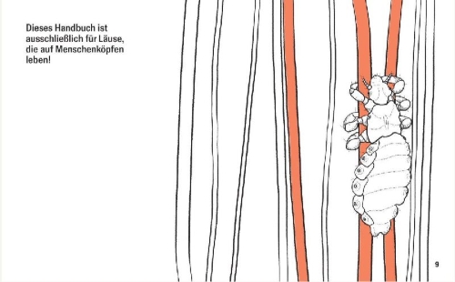 Buchcover und Innenansicht für das Buch: Läuse - Handbuch zum Überleben auf Menschen