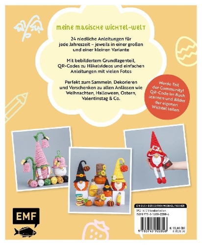 Buchcover und Innenansicht für das Buch: Amigurumi Gnomes