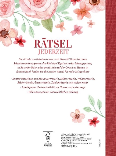 Buchcover und Innenansicht für das Buch: Rätsel jederzeit