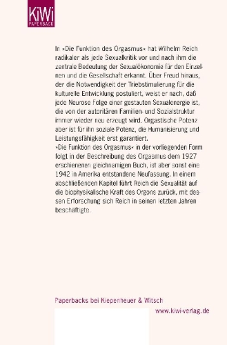 Buchcover und Innenansicht für das Buch: Die Funktion des Orgasmus