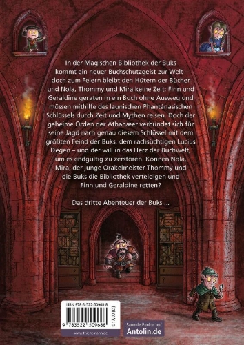 Buchcover und Innenansicht für das Buch: Die magische Bibliothek der Buks 3: Der Phantánasische Schlüssel