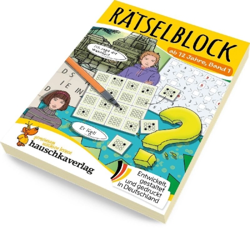 Buchcover und Innenansicht für das Buch: Rätselblock ab 12 Jahre, Band 1