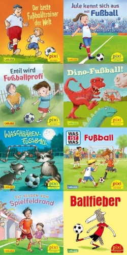 Buchcover und Innenansicht für das Buch: Pixi-8er-Set 310: Pixi im Fußballfieber (8x1 Exemplar)