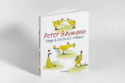 Buchcover und Innenansicht für das Buch: Yoga- und Wellness-Hühner