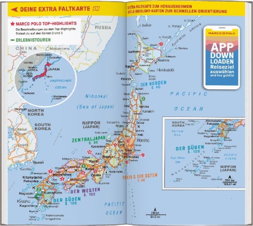 Buchcover und Innenansicht für das Buch: MARCO POLO Reiseführer Japan