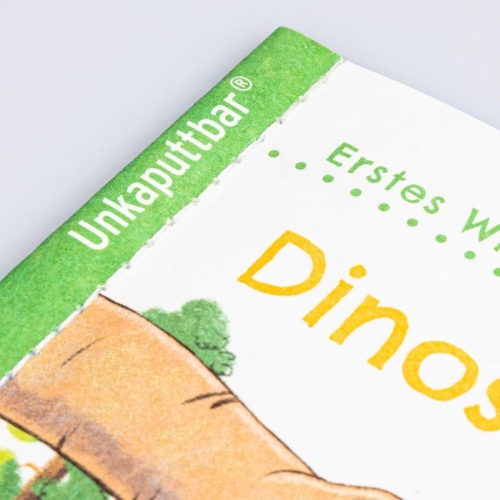 Buchcover und Innenansicht für das Buch: Unkaputtbar: Erstes Wissen: Dinosaurier