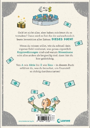 Buchcover und Innenansicht für das Buch: Alles Money, oder was? - Von Aktien, Bitcoins und Zinsen