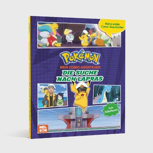 Buchcover und Innenansicht für das Buch: Pokémon Comic: Die Suche nach Lapras