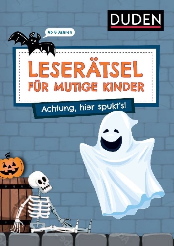 Buchcover und Innenansicht für das Buch: Leserätsel für mutige Kinder - Achtung, hier spukt's! - ab 6 Jahren