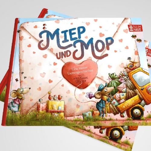 Buchcover und Innenansicht für das Buch: Miep und Mop - Eine kleine Liebesgeschichte