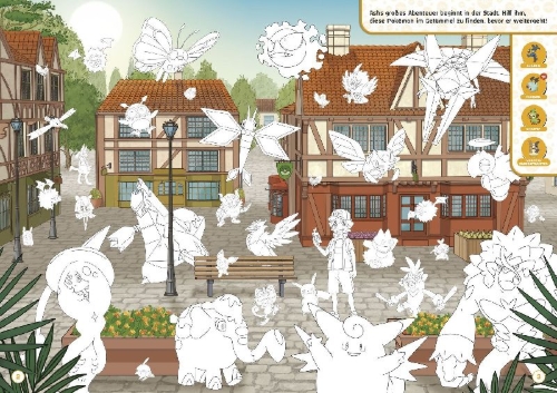 Buchcover und Innenansicht für das Buch: Mes Coloriages Cherce-et-Trouve - Sacha et ses Amis
