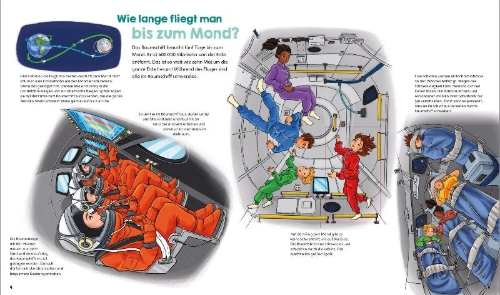 Buchcover und Innenansicht für das Buch: WAS IST WAS Junior Band 45 Erforsche den Mond!