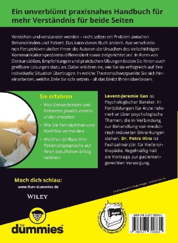 Buchcover und Innenansicht für das Buch: Patientengespräche führen für Dummies
