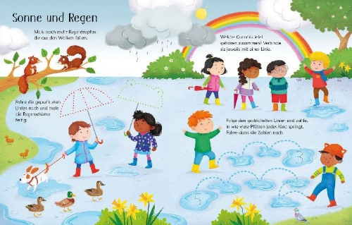 Buchcover und Innenansicht für das Buch: Mein Wisch-und-weg-Buch: Im Frühling