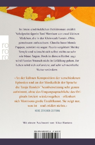 Buchcover und Innenansicht für das Buch: The Bluest Eye