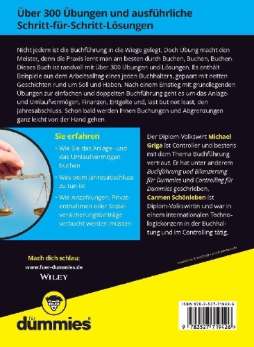 Buchcover und Innenansicht für das Buch: Übungsbuch Buchführung für Dummies