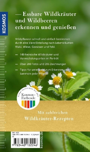 Buchcover und Innenansicht für das Buch: Essbare Wildkräuter und Wildbeeren für unterwegs
