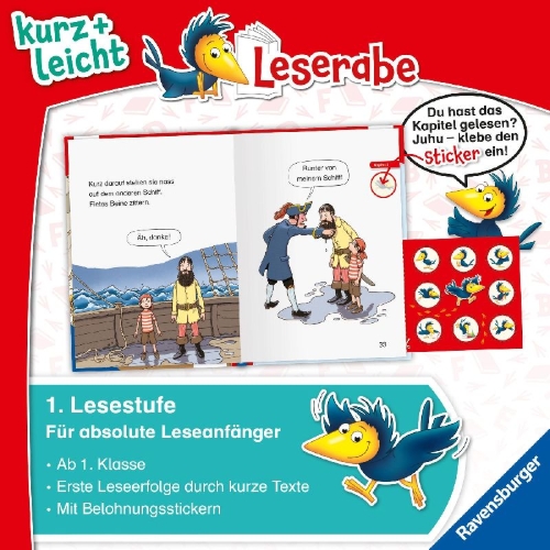 Buchcover und Innenansicht für das Buch: Leserabe 1. Lesestufe Kurz und leicht - Klar zum Entern, Piraten?