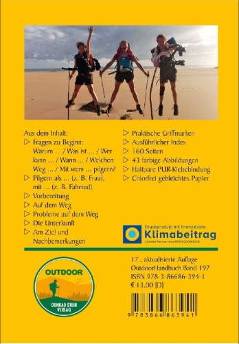 Buchcover und Innenansicht für das Buch: Pilgern auf den Jakobswegen