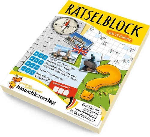 Buchcover und Innenansicht für das Buch: Rätselblock ab 11 Jahre
