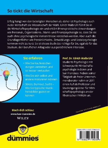 Buchcover und Innenansicht für das Buch: Wirtschaftspsychologie für Dummies