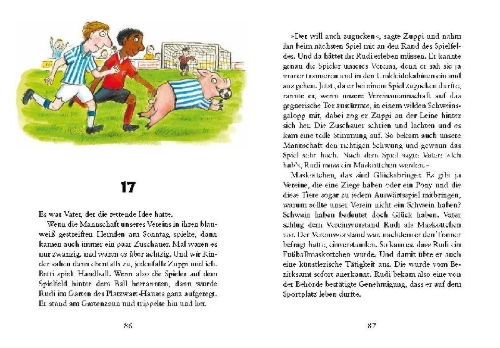 Buchcover und Innenansicht für das Buch: Rennschwein Rudi Rüssel