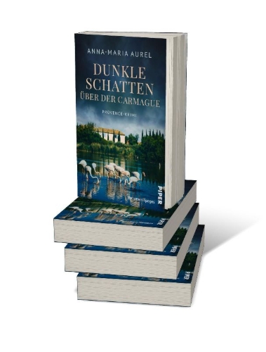 Buchcover und Innenansicht für das Buch: Dunkle Schatten über der Camargue