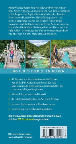 Buchcover und Innenansicht für das Buch: Naturzeit mit Kindern: Soca und Triglav Nationalpark