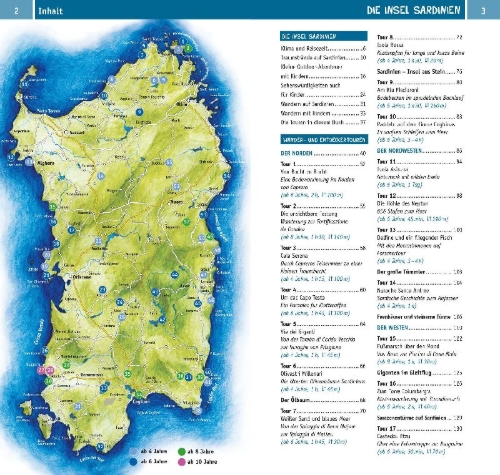 Buchcover und Innenansicht für das Buch: Naturzeit mit Kindern: Sardinien