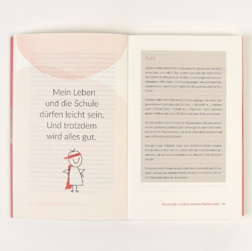 Buchcover und Innenansicht für das Buch: Bye Bye Schulstress