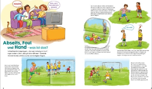 Buchcover und Innenansicht für das Buch: WAS IST WAS Junior Band 8 Fußball