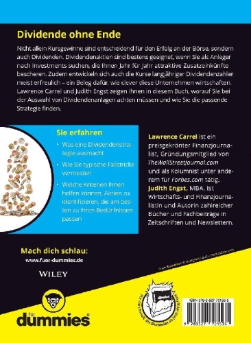 Buchcover und Innenansicht für das Buch: Von Dividenden profitieren für Dummies