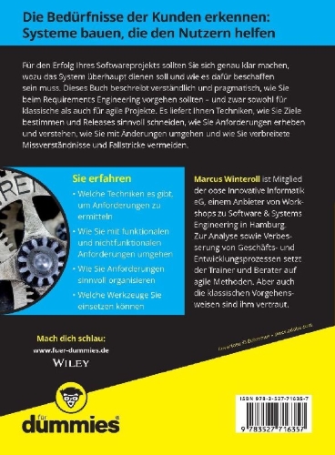 Buchcover und Innenansicht für das Buch: Requirements Engineering für Dummies